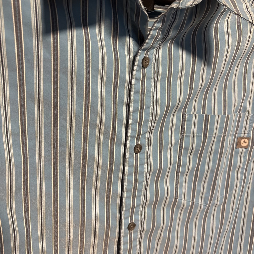 Marmot Men's Striped  Short Sleeve Button Down Shirt Outdoor Casual  Large - Picture 3 of 7